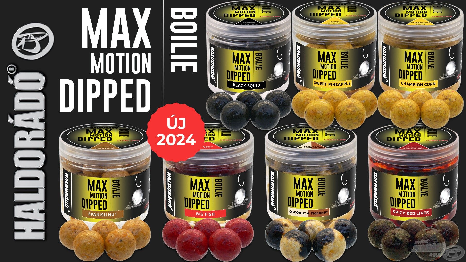 A MAX MOTION Boilie Dipped 20 mm egy igazán ízes és attraktív csalizó bojli. Ízes, aromás folyékony anyagban (dipben) ázik, ennek köszönhetően a vízbe került csali azonnal kapásra ingerelheti a környéken portyázó pontyokat, ugyanis gyorsan elkezd dolgozni