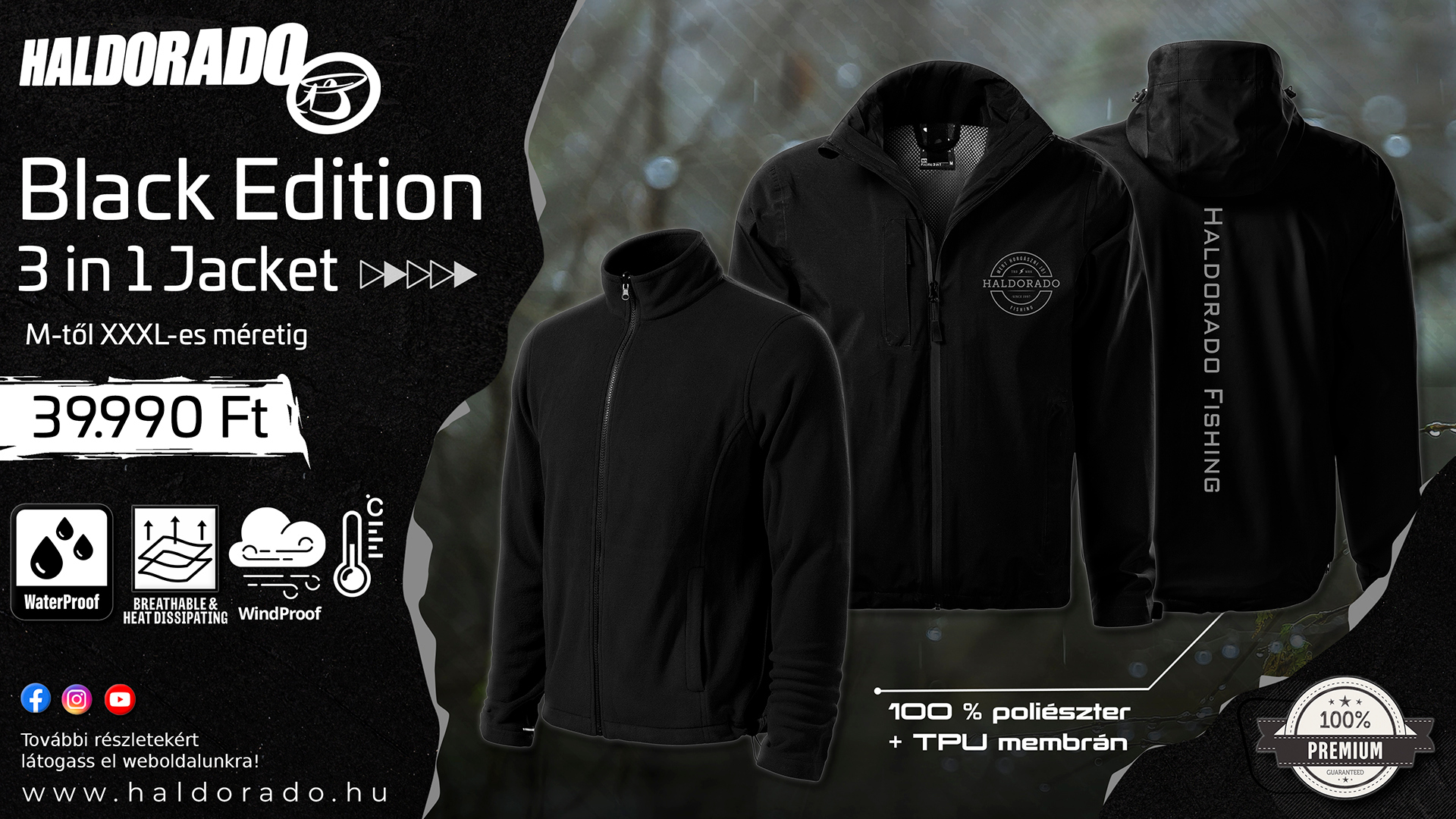 Megérkezett a legújabb átmeneti időszakra szánt ruházatunk, a Black Edition 3 in 1 kabát, ami szintén teljes méretválasztékban elérhető lesz