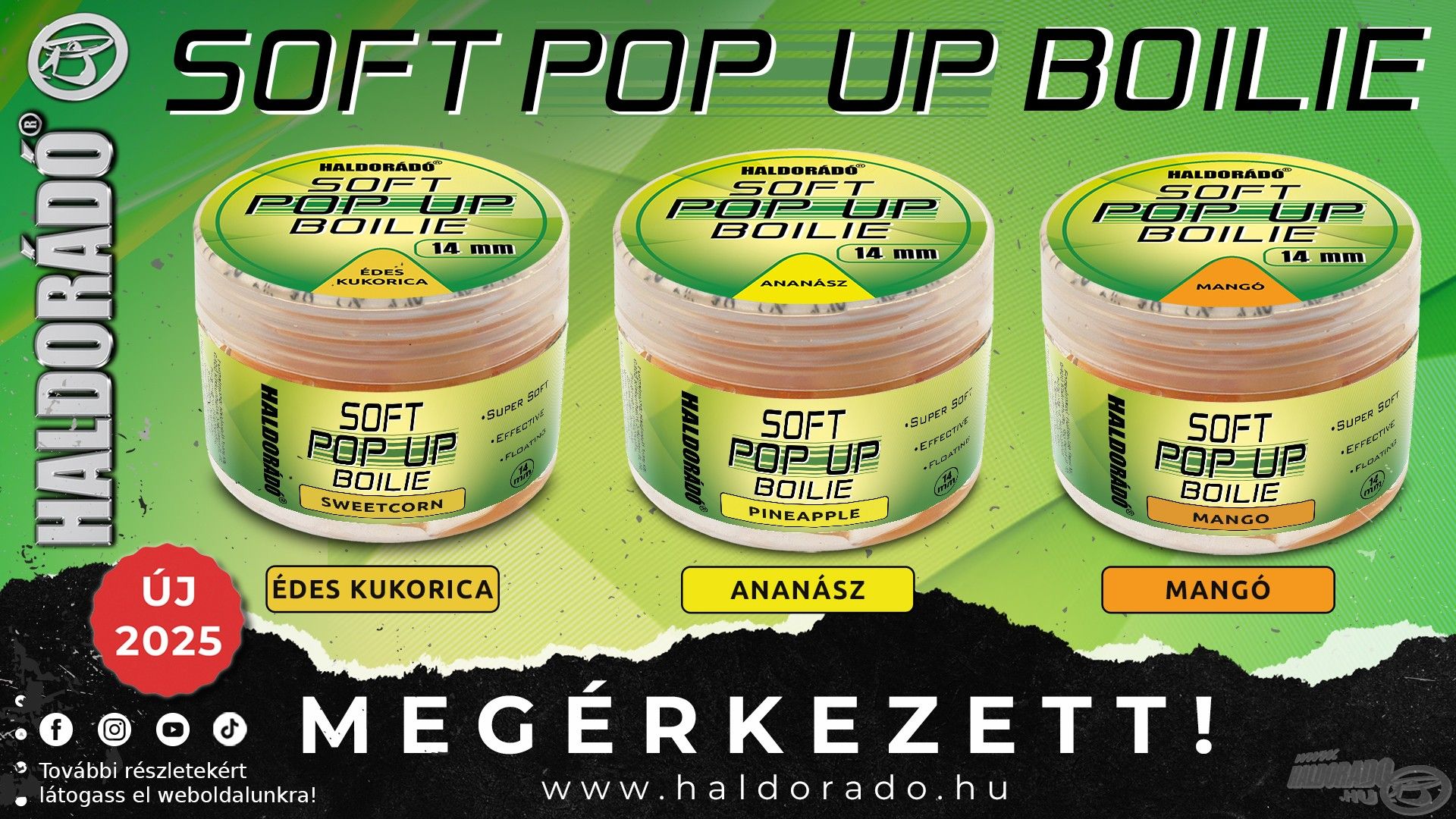 A Haldorádó Super Soft Pop Up Boilie kifejezetten strapabíró és rendkívül attraktív, fogós csali, a nagy kiterjedésű természetes vizeken is eredményes