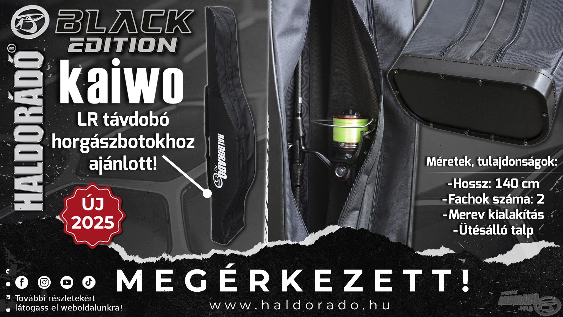 Ajánlom a biztonságos tároláshoz, szállításhoz a HALDORÁDÓ BLACK EDITION Merev bottartó táskát is, mely minden paraméterében ideális hozzá!