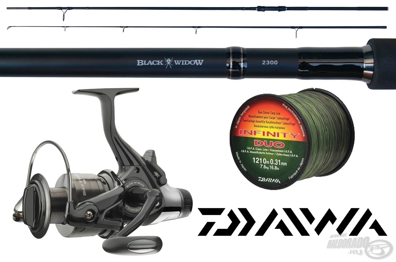 A Daiwa Black Widow bojlis szett értéke meghaladja az 50.000 Ft-ot!