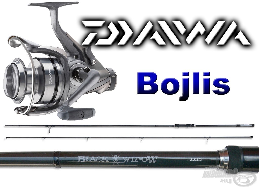 A bojlis horgászok egy DAIWA BLACK WIDOW 3,9 m hosszú, 3,5 lbs tesztgörbéjű bojlis bot kétrészes változatára, hozzá egy DAIWA Regal-Z 5000BR orsóra pályázhatnak