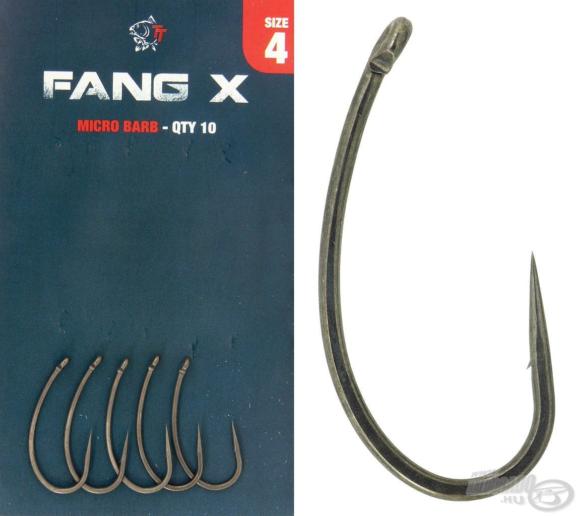 A Fang X hosszú szárú, kis öblű horog
