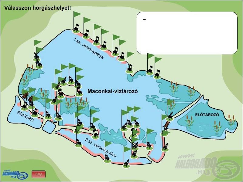 A helyszín a Maconkai-víztározó, a horgászat megkezdése előtt helyet kell választani!