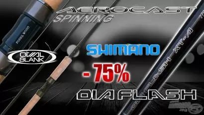 Ki mondta, hogy drágák a Shimano termékek?Aerocast és Diaflash XT-A pergető botok extra árengedménnyel, csak a Haldorádón!!!