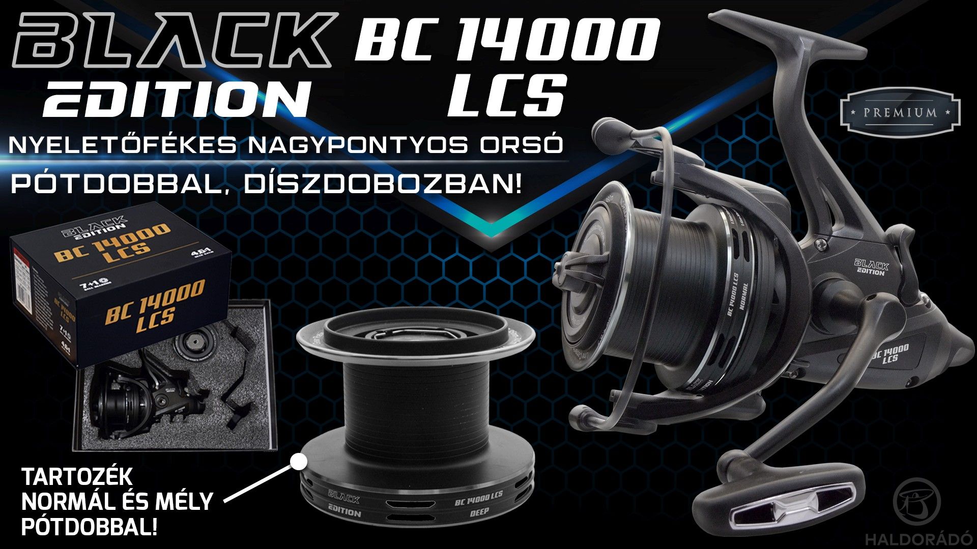 Megérkezett a BLACK EDITION BC 14000 LCS nagypontyos nyeletőfékes orsó