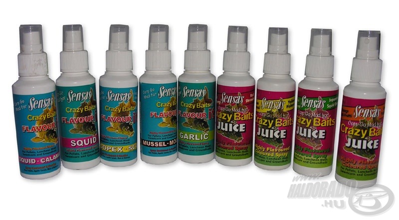 A horogra tűzött csalik aromásítására és színezésére is alkalmasak a különböző aroma spray-k