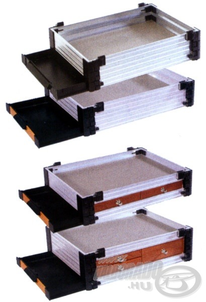 A modulok felnyíló változatban, kihúzható fiókkal vagy a kettő kombinációjából létrehozott formában készülnek