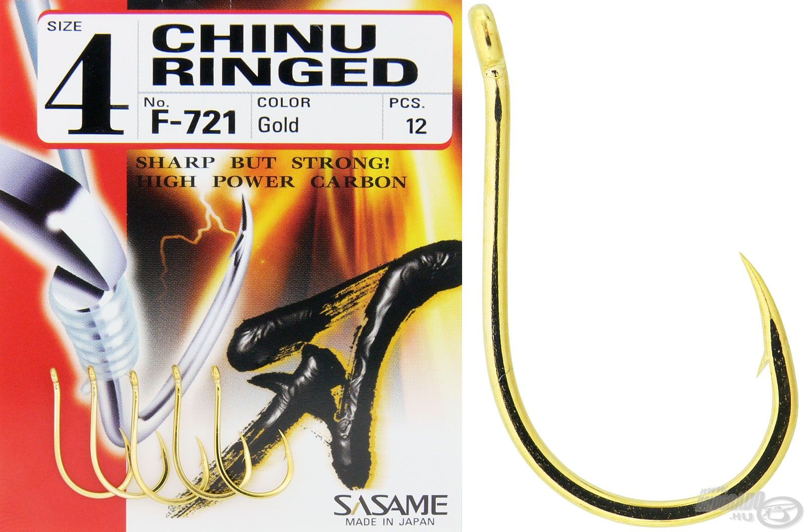 A Chinu Ringed Gold aranyszínű pontyozó horog, kifejezetten a kukoricás horgászatokhoz ajánlott