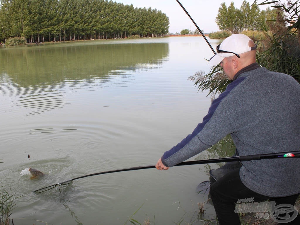 Valamit nagyon meg-, illetve eltalált Kurucz Dávid, aki a verseny felére 18 kg-nyi pontyot mérlegelt