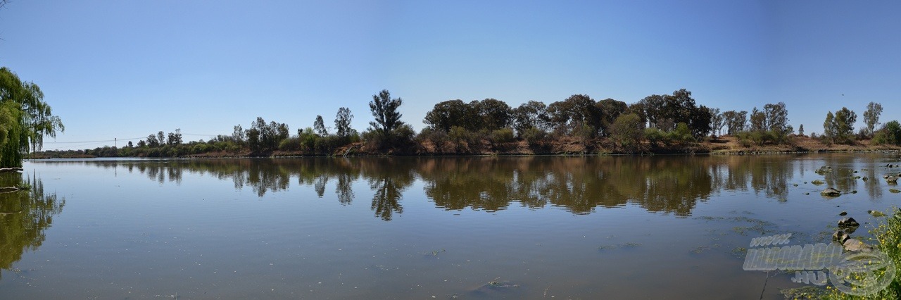 Egy panorámakép a meghorgászható területről