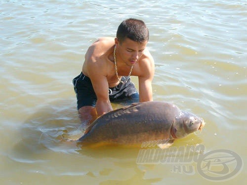Szigetfalvi András által fogott 16,38 kg-os tükörponty lett a verseny legnagyobb kifogott hala