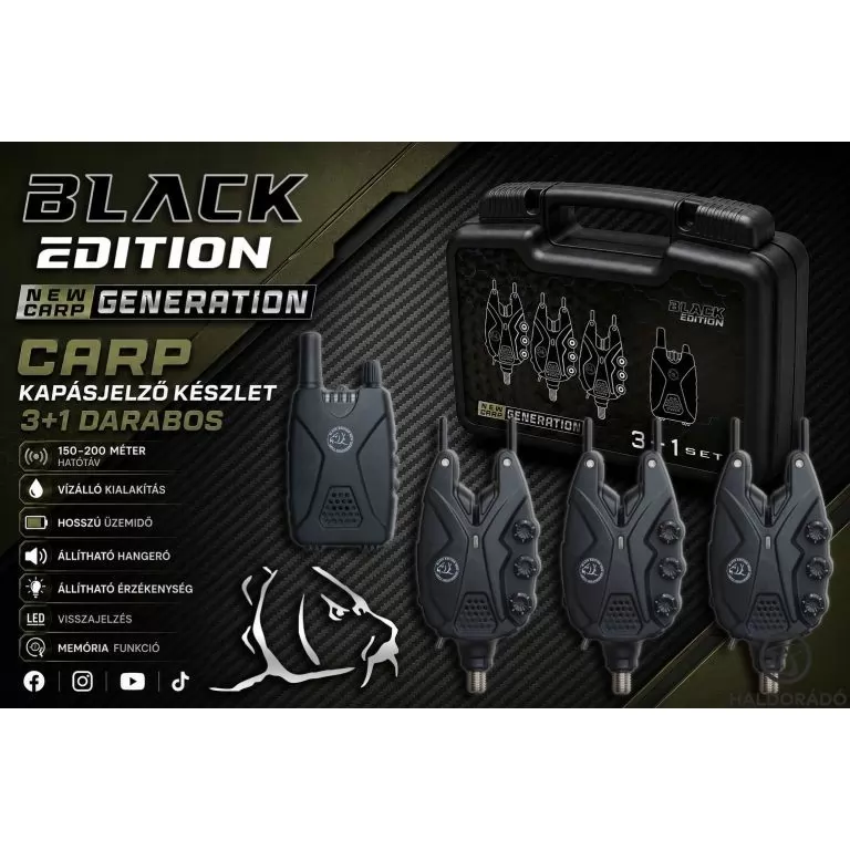 BLACK EDITION NEW GENERATION Carp Kapásjelző készlet 3+1 darabos / 2