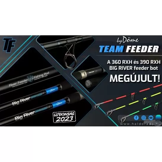 By Döme TEAM FEEDER Big River 360RXH horgászbot + Dobókesztyű ujj
