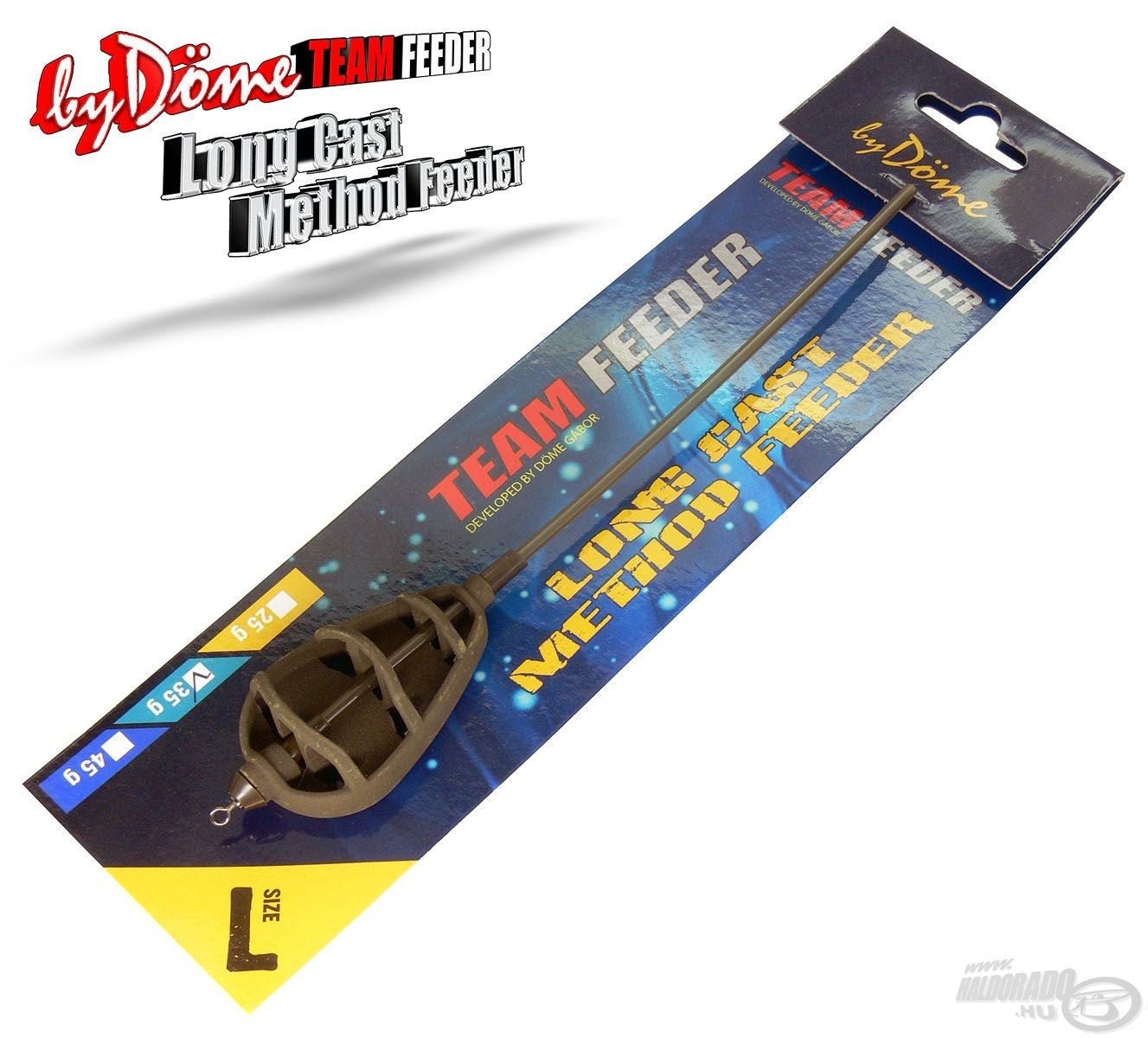 By Döme TEAM FEEDER Long Cast Method Feeder kosár L 35 g Haldorádó áruház