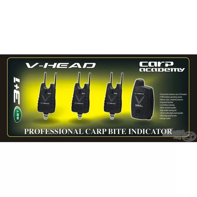 CARP ACADEMY V-Head elektromos kapásjelző szett 3+1 darabos / 1