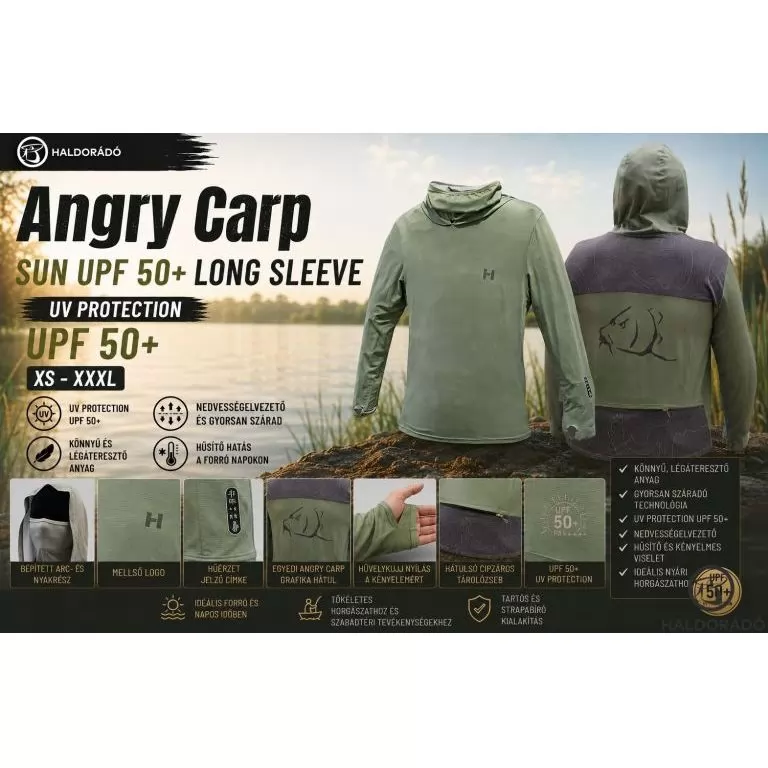 HALDORÁDÓ Angry Carp SUN UPF 50+ Long Sleeve XL / 1