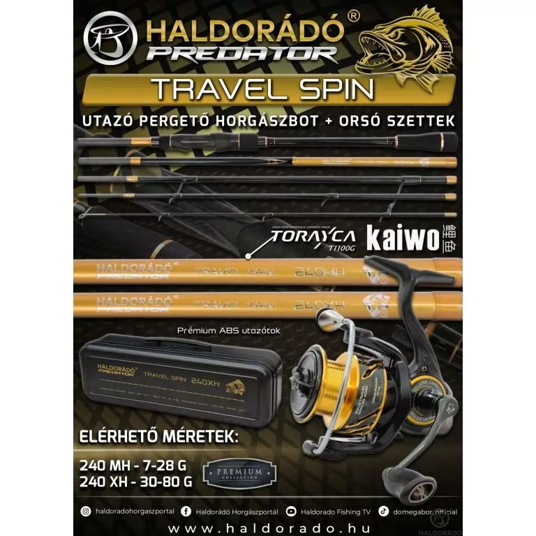 HALDORÁDÓ Kaiwo Travel Spin 240MH bot + orsó szett / 1