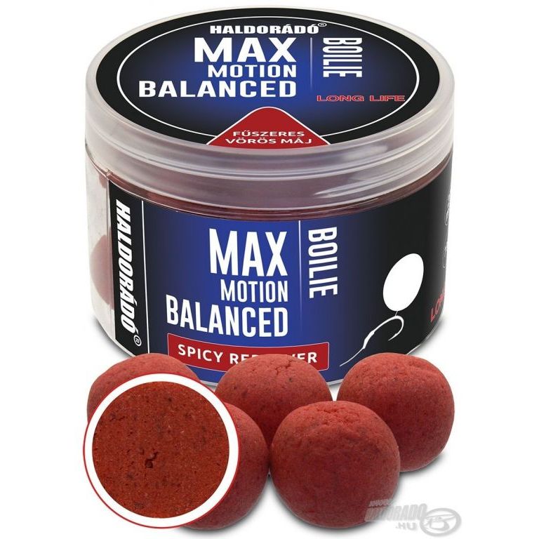 HALDORÁDÓ MAX MOTION Boilie Balanced 20 mm - Fűszeres Vörös Máj