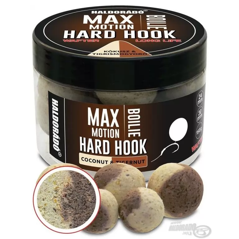 HALDORÁDÓ MAX MOTION Boilie Hard Hook Wafter 24, 30 mm - Kókusz & Tigrismogyoró / 1