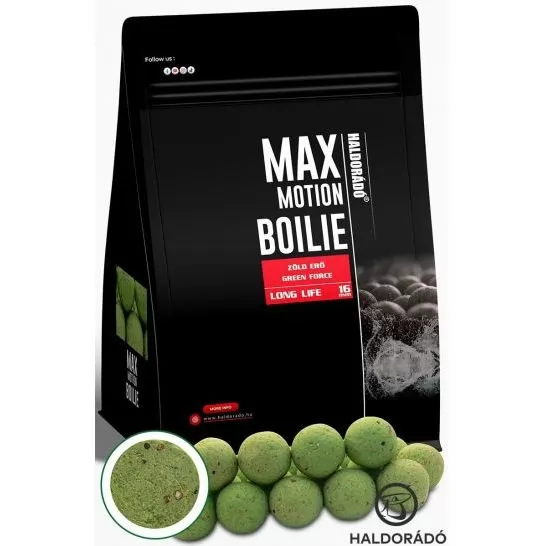 HALDORÁDÓ MAX MOTION Boilie Long Life 16 mm - Green Force