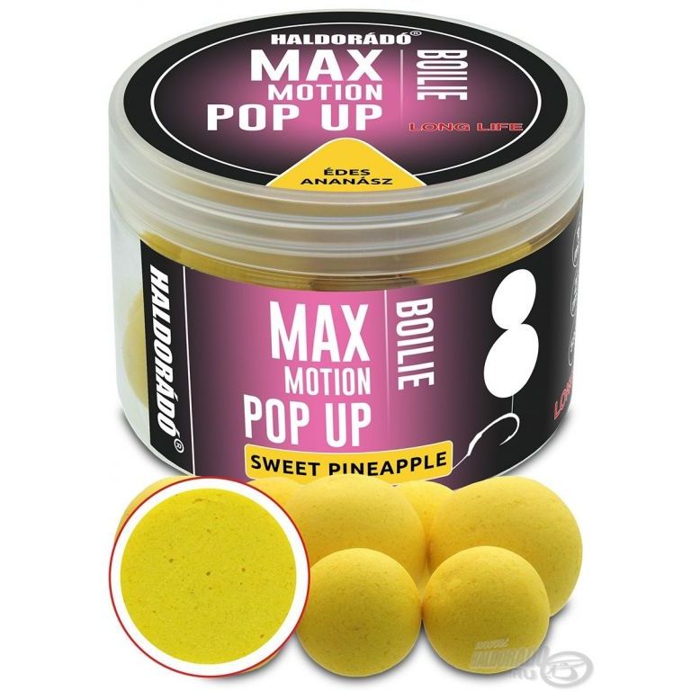 HALDORÁDÓ MAX MOTION Boilie Pop Up 16, 20 mm - Édes Ananász