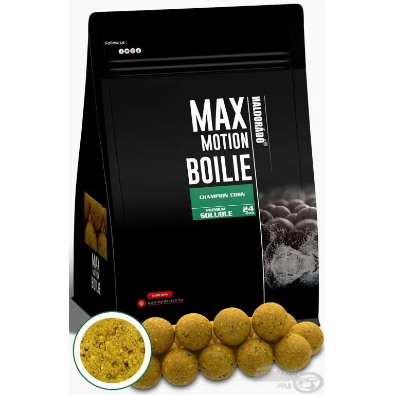 HALDORÁDÓ MAX MOTION Boilie Premium Soluble 24 mm - Champion Corn / 1