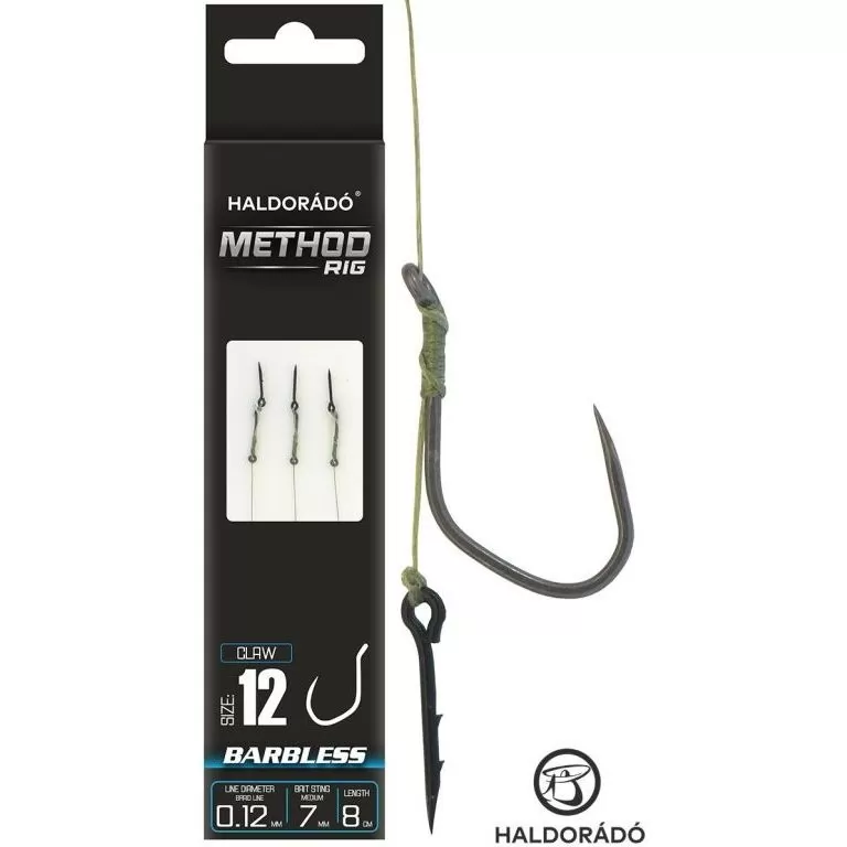 HALDORÁDÓ Method Rig 1 Braid 7 mm / Claw 12 Barbless szakáll nélküli horoggal / 1