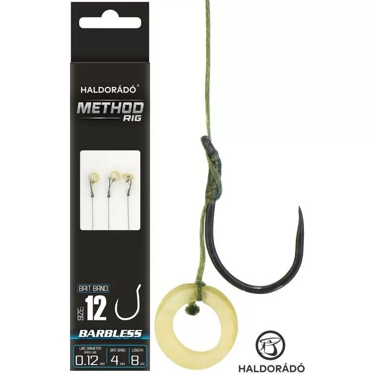 HALDORÁDÓ Method Rig 5 Braid Micro Bait Band / 12 Barbless szakáll nélküli horoggal / 1