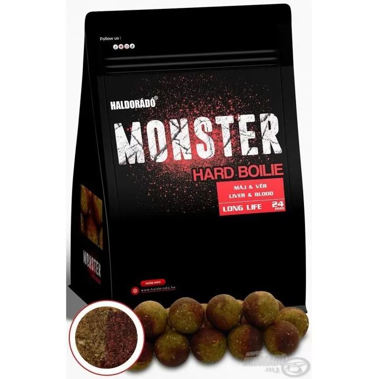 HALDORÁDÓ MONSTER Hard Boilie 24+ - Máj & Vér / 1