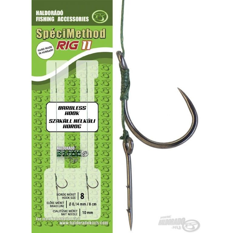 HALDORÁDÓ SpéciMethod Rig11 Braid 10 mm / 8 barbless