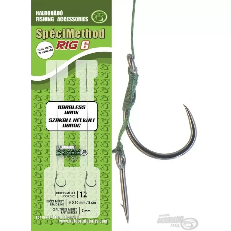 HALDORÁDÓ SpéciMethod Rig6 Braid 7 mm / 12 barbless / 1