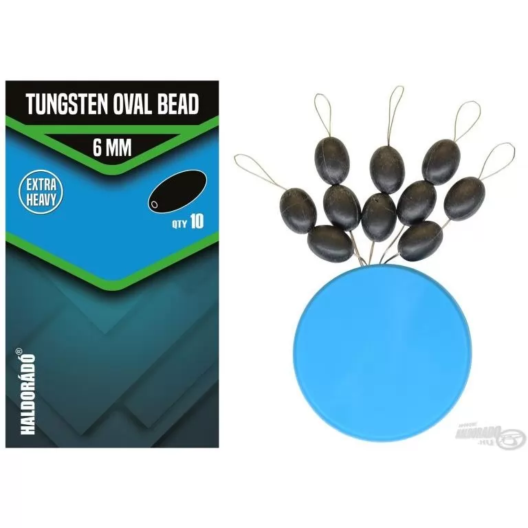 HALDORÁDÓ Tungsten Oval Bead 6 mm - Volfrám horogelőke súlyozó és gumi ütköző / 1
