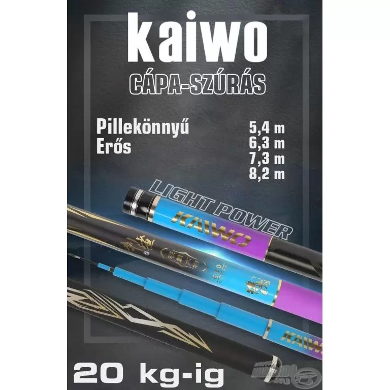 KAIWO Cápa-szúrás 8,1 m LE - pillekönnyű és erős spiccbot maximum 20 kg-os halakig / 1