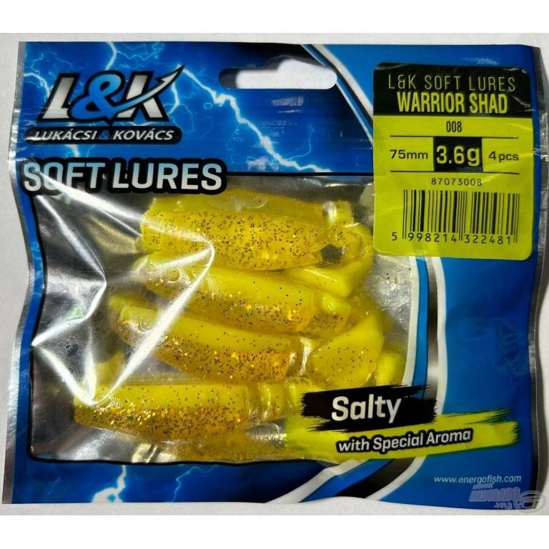 L&K Warrior Shad 7,5 cm - 039 citromsárga