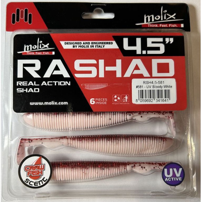 MOLIX RA SHAD 11,5 cm - UV Bloody White