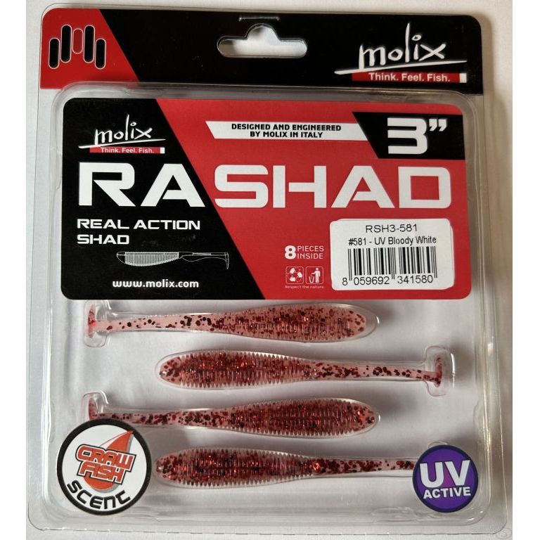 MOLIX RA SHAD 7,6 cm - UV Bloody White