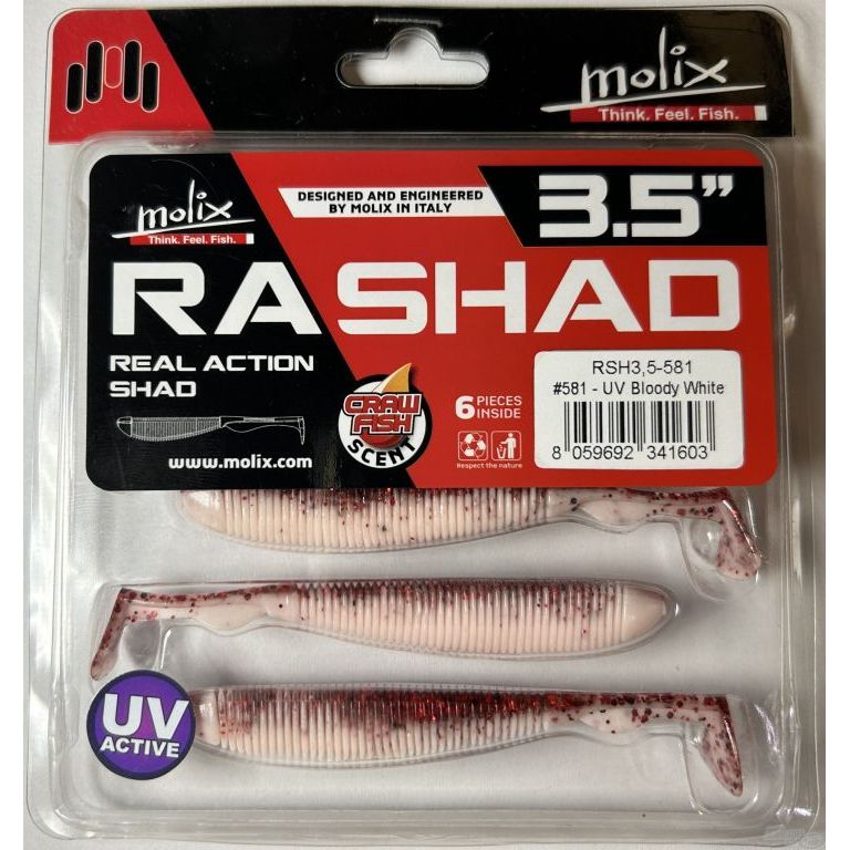 MOLIX RA SHAD 8,9 cm - UV Bloody White