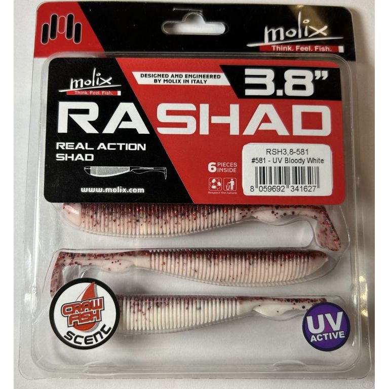 MOLIX RA SHAD 9,6 cm - UV Bloody White