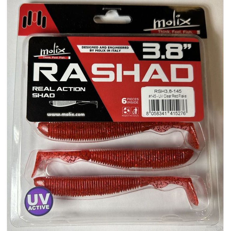 MOLIX RA SHAD 9,6 cm - UV Clear Red Flake