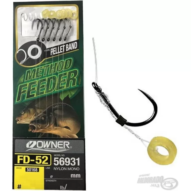 OWNER FD-52 Method Feeder előkötött monofil előke pellet karikával - 12 / 0,20 mm / 1